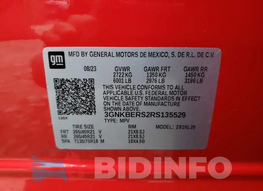 3GNKBERS2RS135529 Photo# 12