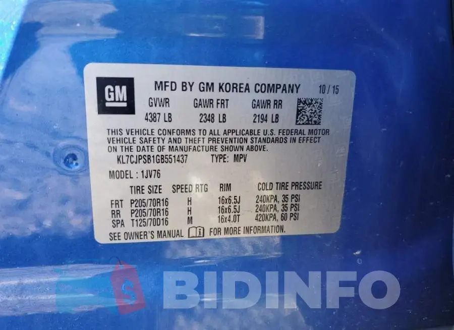 KL7CJPSB1GB551437 Photo# 13