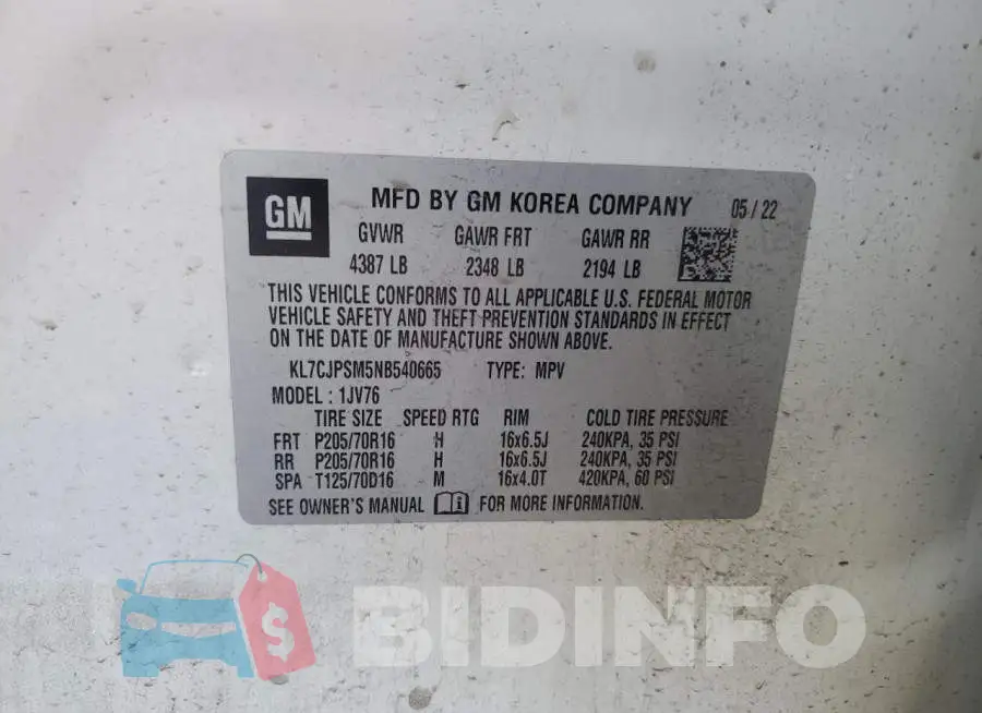KL7CJPSM5NB540665 Photo# 13