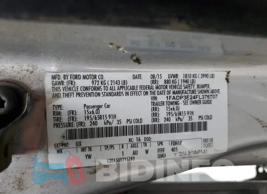 1FADP3E24FL376707 Photo# 12