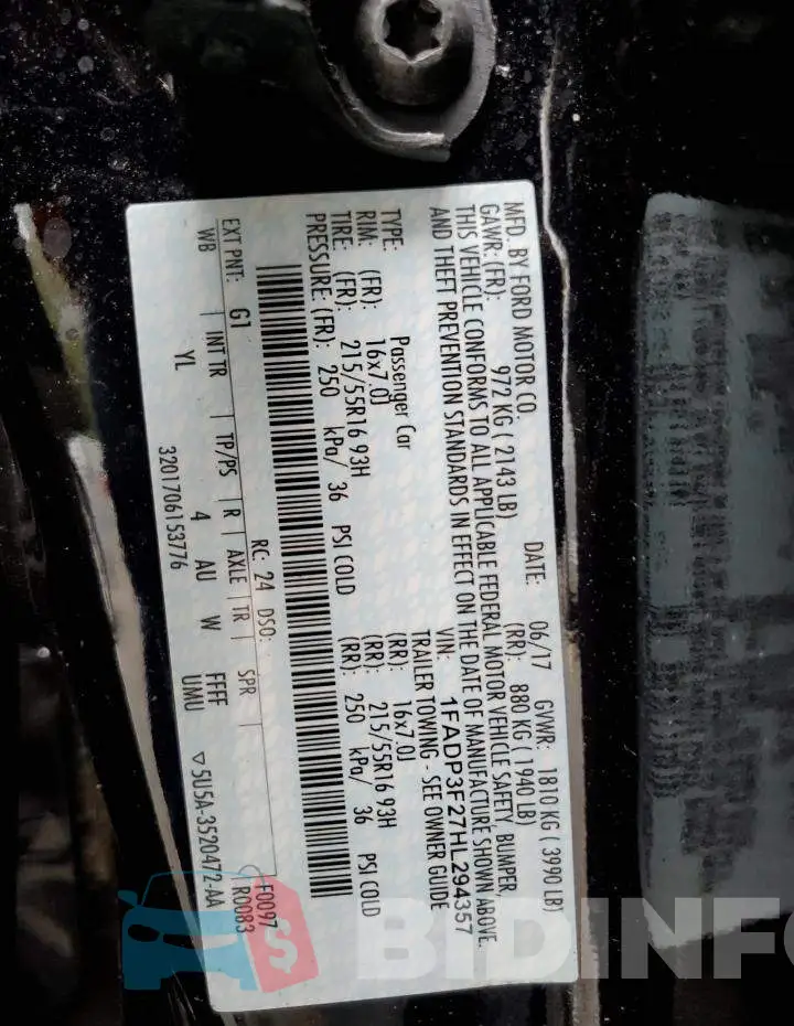 1FADP3F27HL294357 Photo# 12