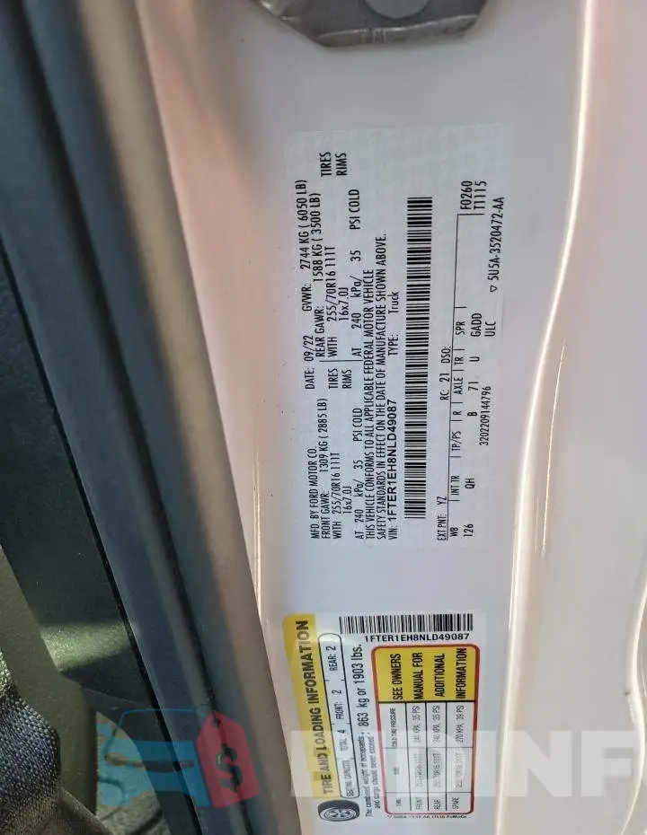 1FTER1EH8NLD49087 Photo# 12