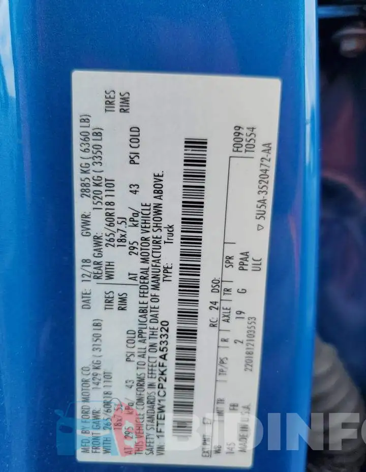 1FTEW1CP2KFA53320 Photo# 12