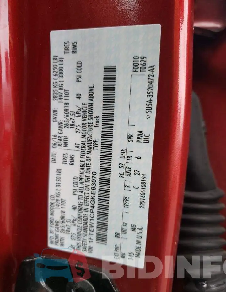 1FTEW1CP4GKE93070 Photo# 12