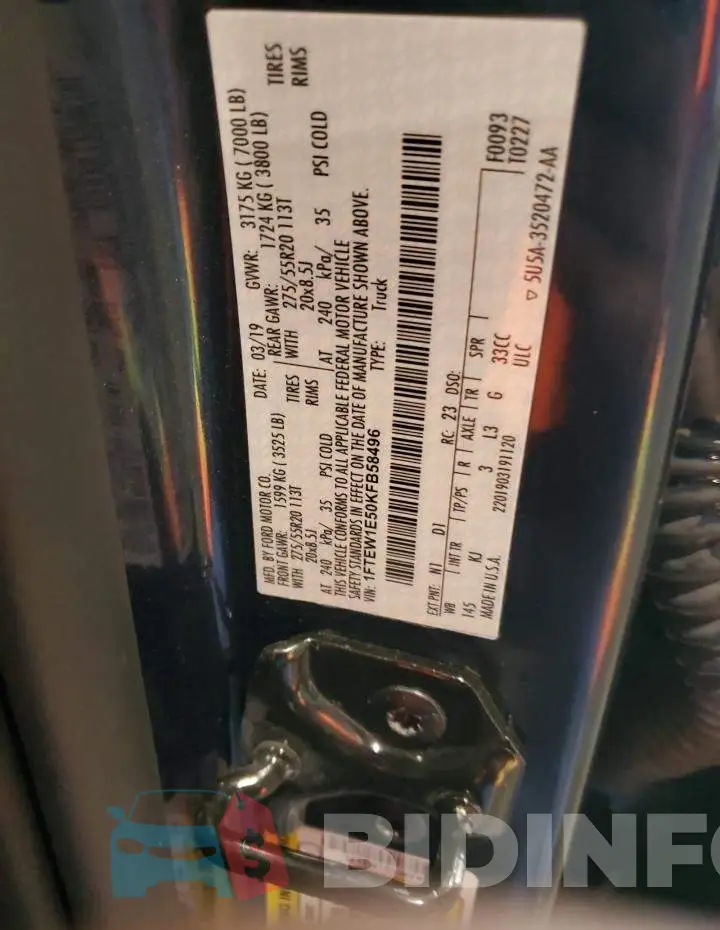 1FTEW1E50KFB58496 Photo# 12