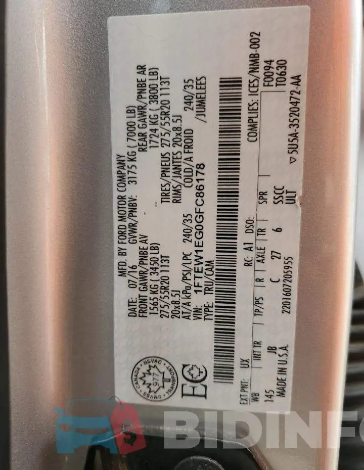 1FTEW1EG0GFC86178 Photo# 12