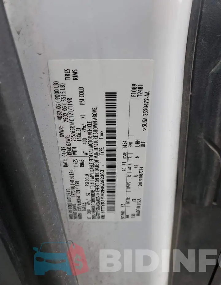 1FTYR1YM2HKA92363 Photo# 14