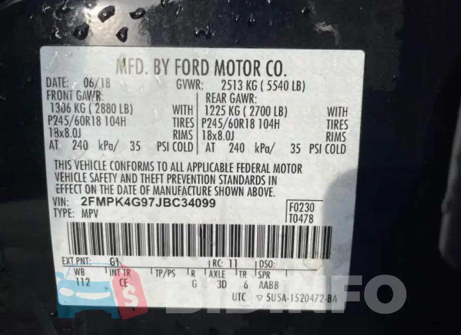 2FMPK4G97JBC34099 Photo# 10