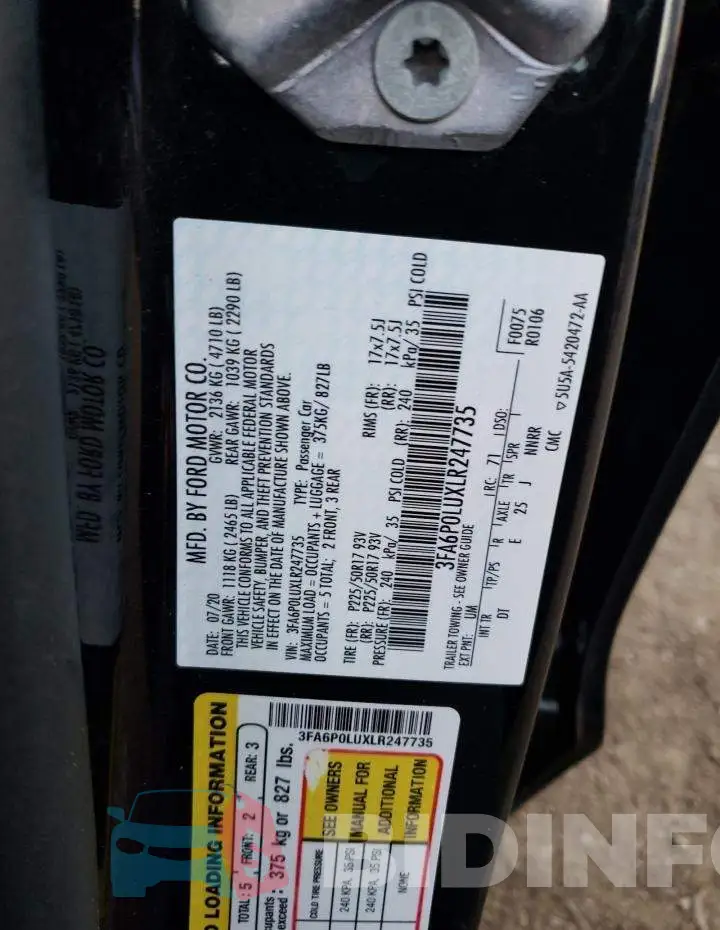 3FA6P0LUXLR247735 Photo# 12