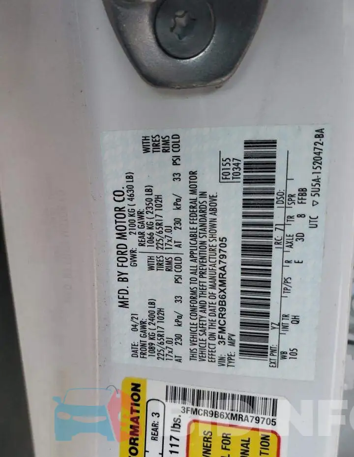 3FMCR9B6XMRA79705 Photo# 13