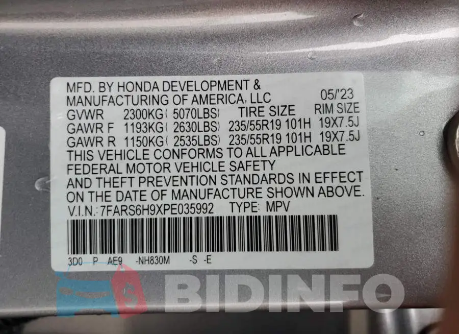 7FARS6H9XPE035992 Photo# 13