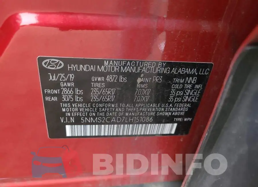 5NMS2CAD7LH151086 Photo# 14