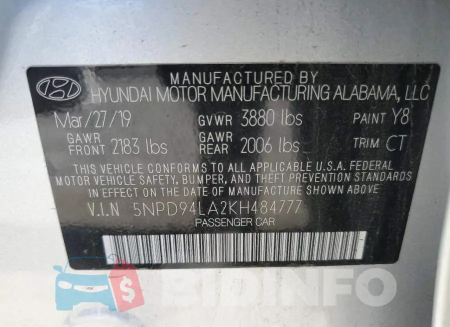 5NPD94LA2KH484777 Photo# 12