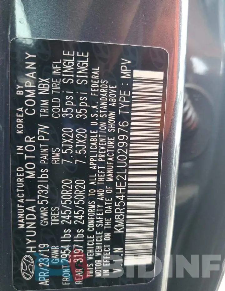 KM8R54HE2LU029976 Photo# 13