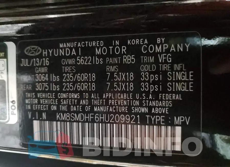 KM8SMDHF6HU209921 Photo# 13