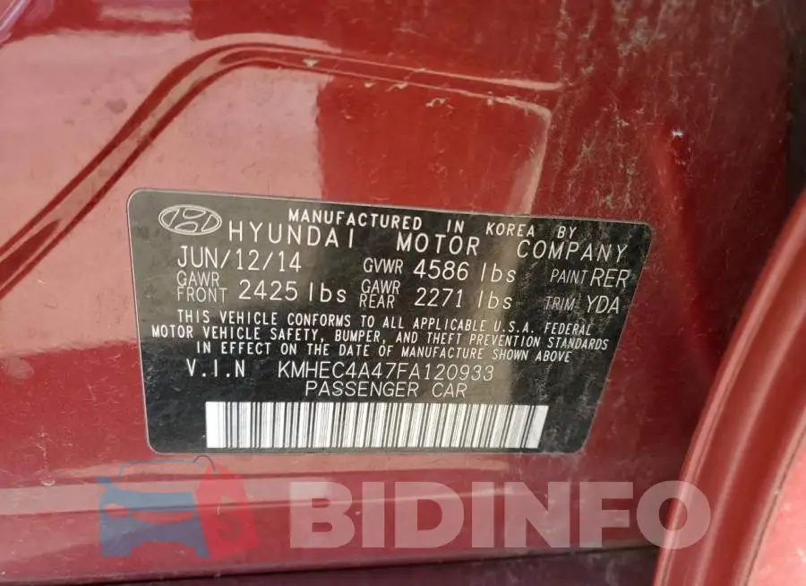 KMHEC4A47FA120933 Photo# 12