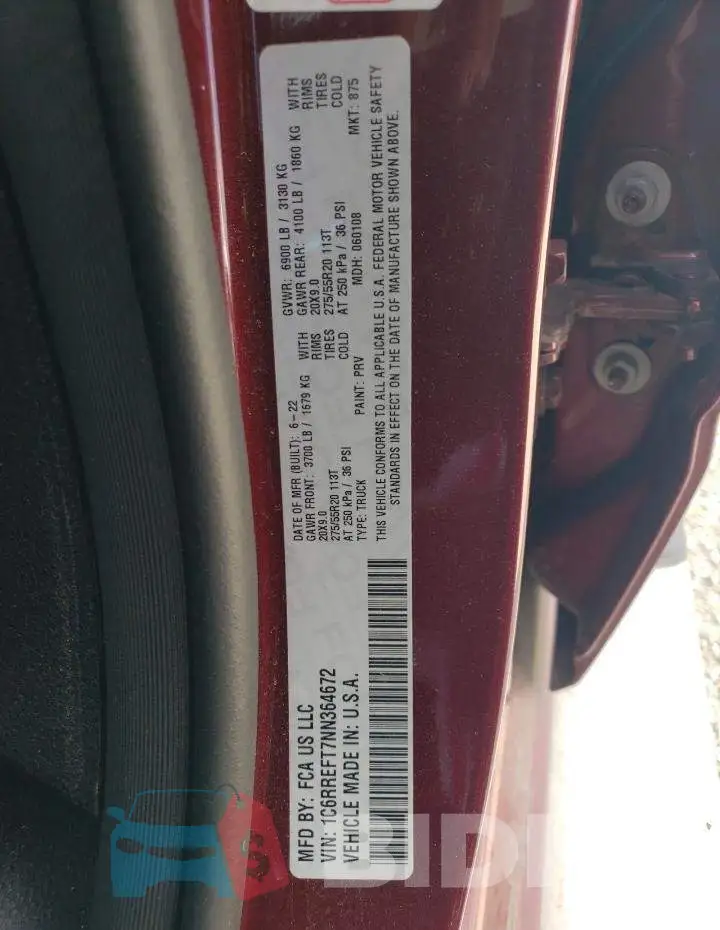 1C6RREFT7NN364672 Photo# 12