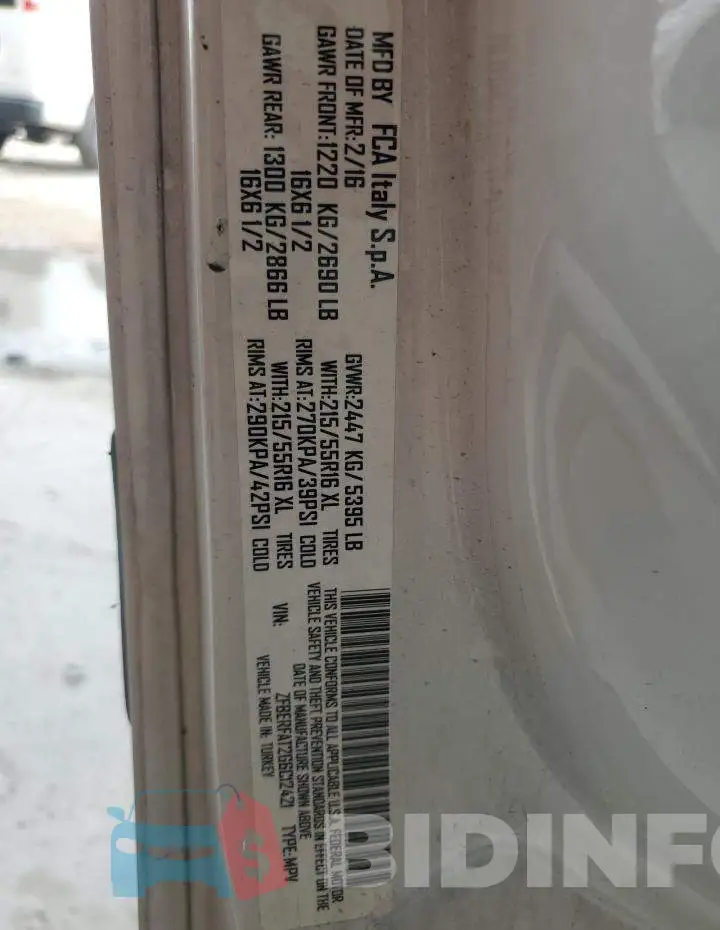 ZFBERFAT2G6C12421 Photo# 13