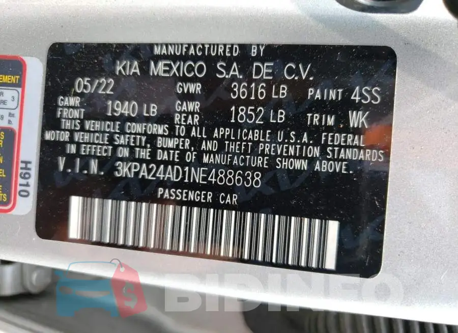 3KPA24AD1NE488638 Photo# 12