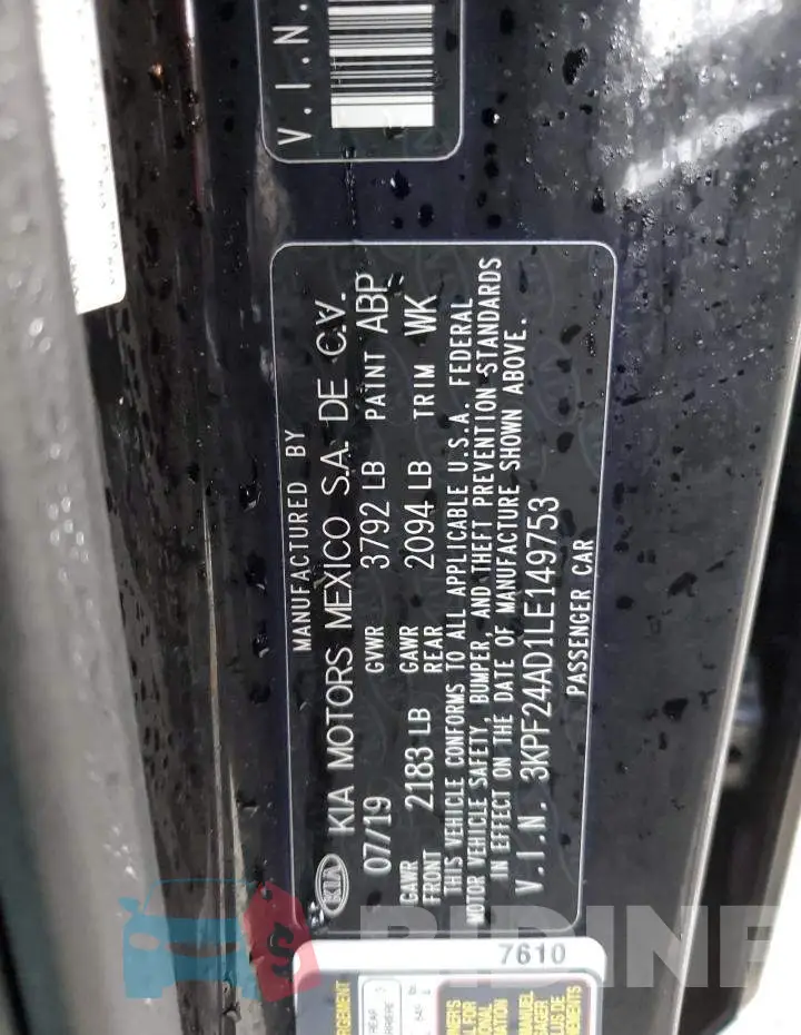 3KPF24AD1LE149753 Photo# 12