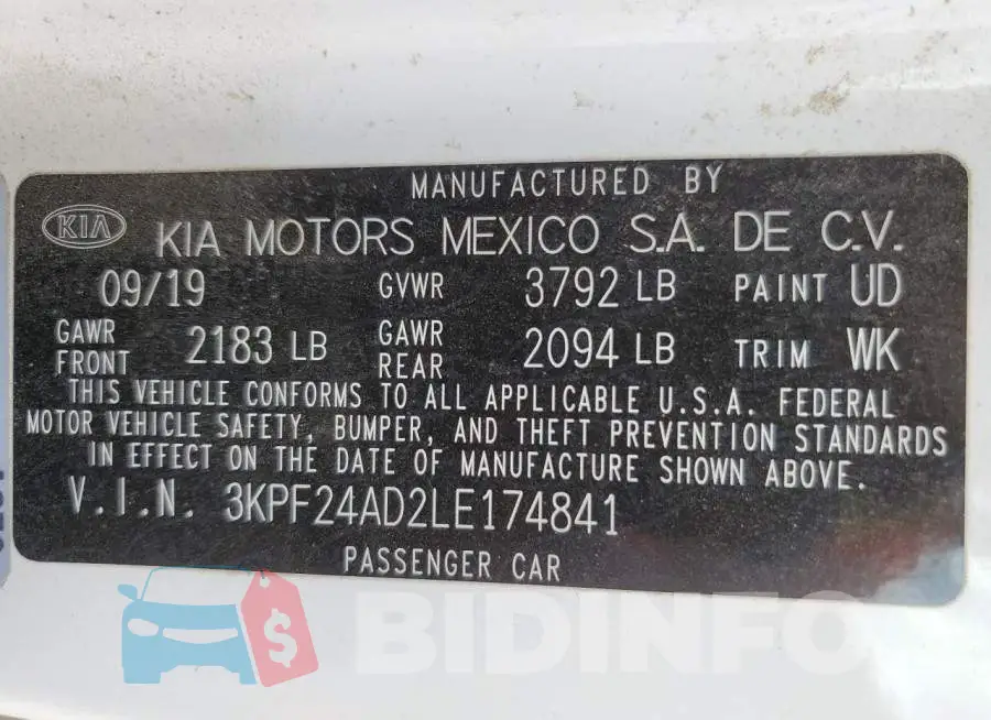 3KPF24AD2LE174841 Photo# 12