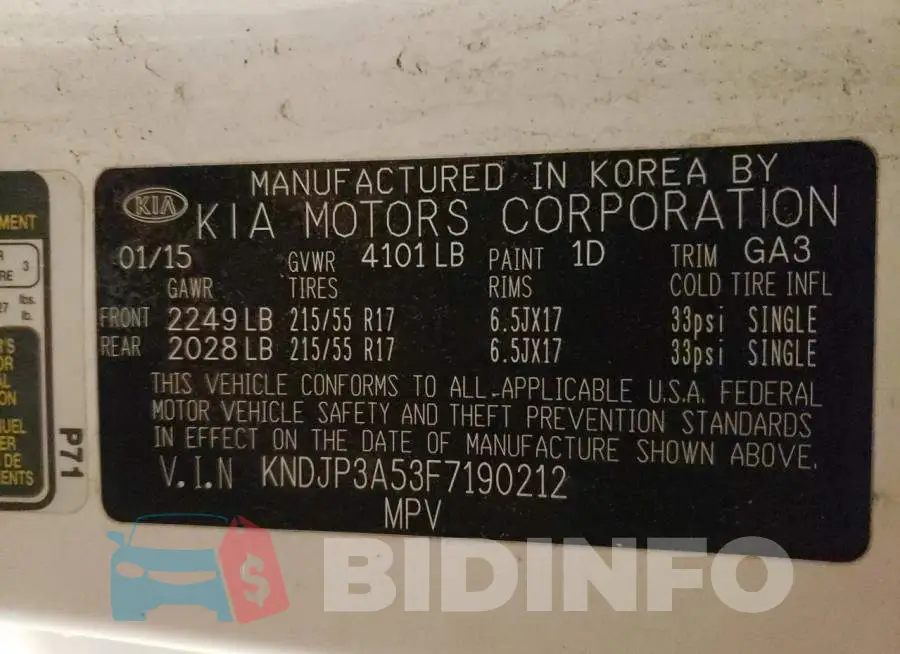 KNDJP3A53F7190212 Photo# 12