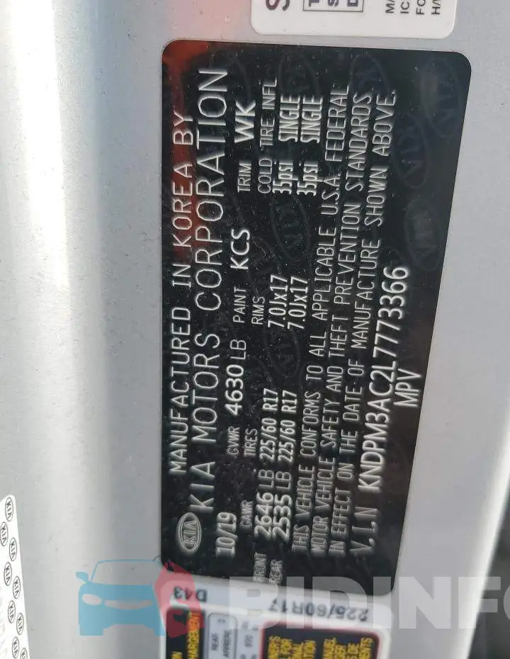 KNDPM3AC2L7773366 Photo# 12