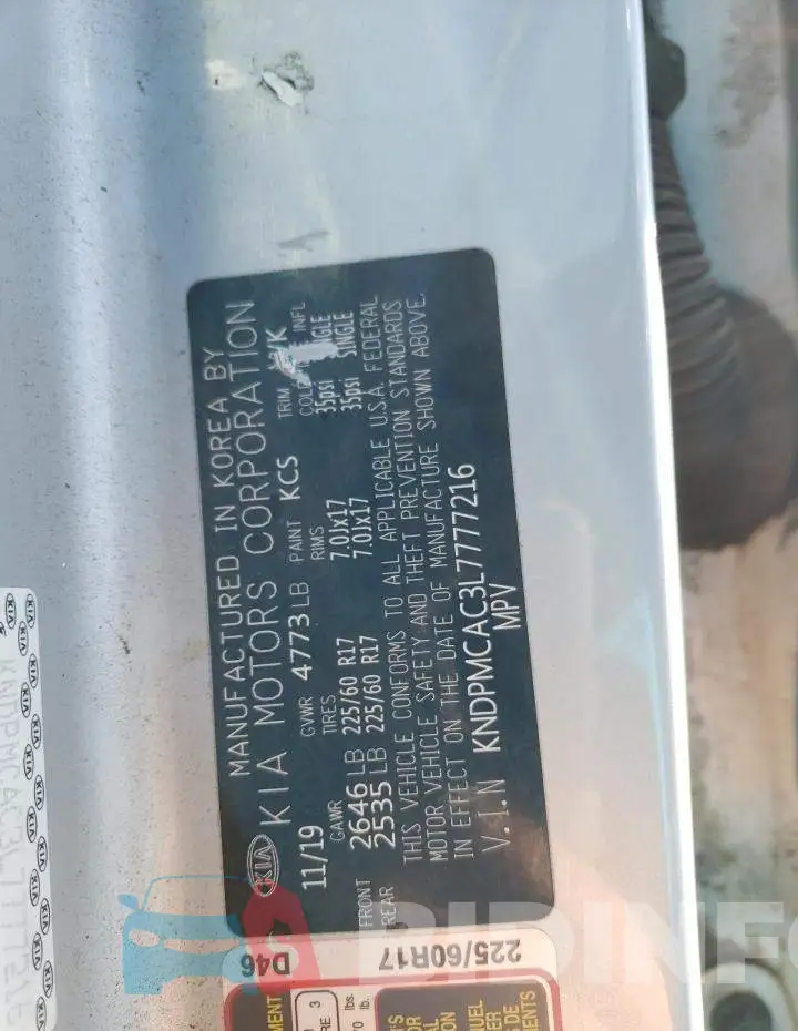 KNDPMCAC3L7777216 Photo# 13