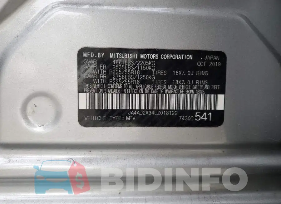 JA4AD2A34LZ018122 Photo# 13