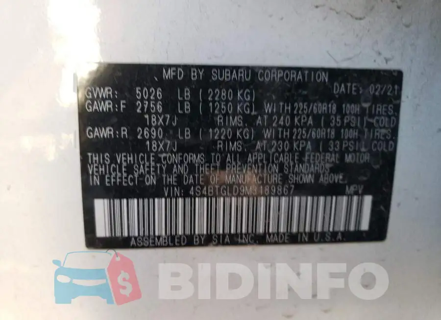 4S4BTGLD9M3189867 Photo# 13