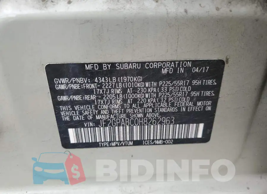 JF2GPABC0H8262963 Photo# 14