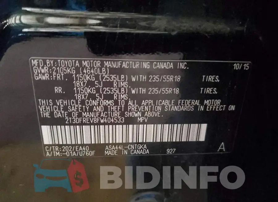 2T3DFREV8FW404533 Photo# 14
