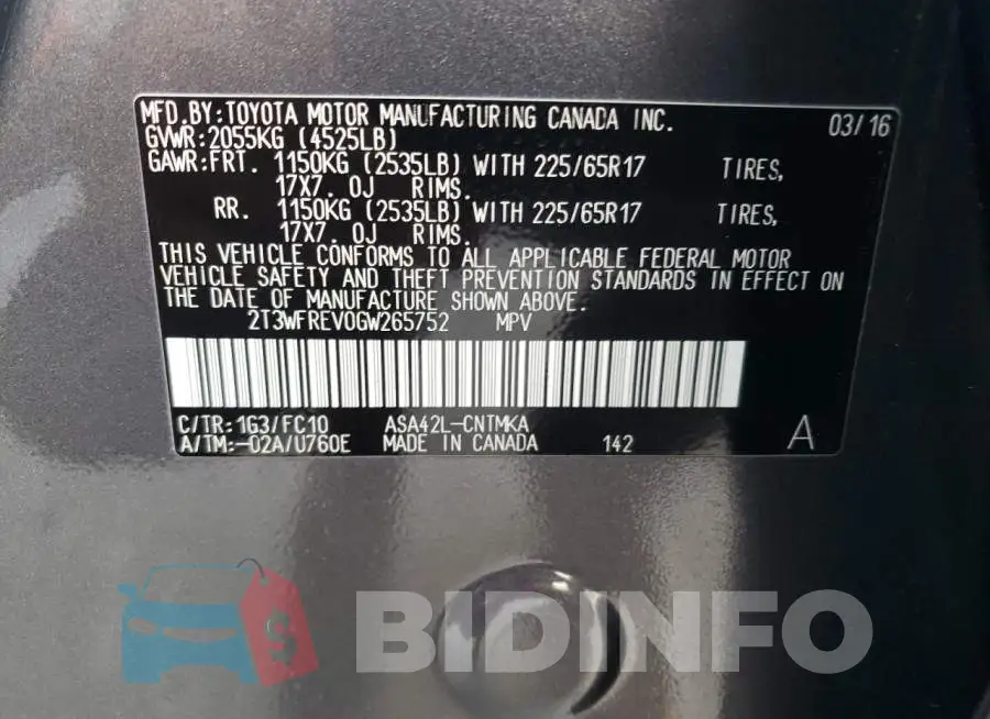2T3WFREV0GW265752 Photo# 12