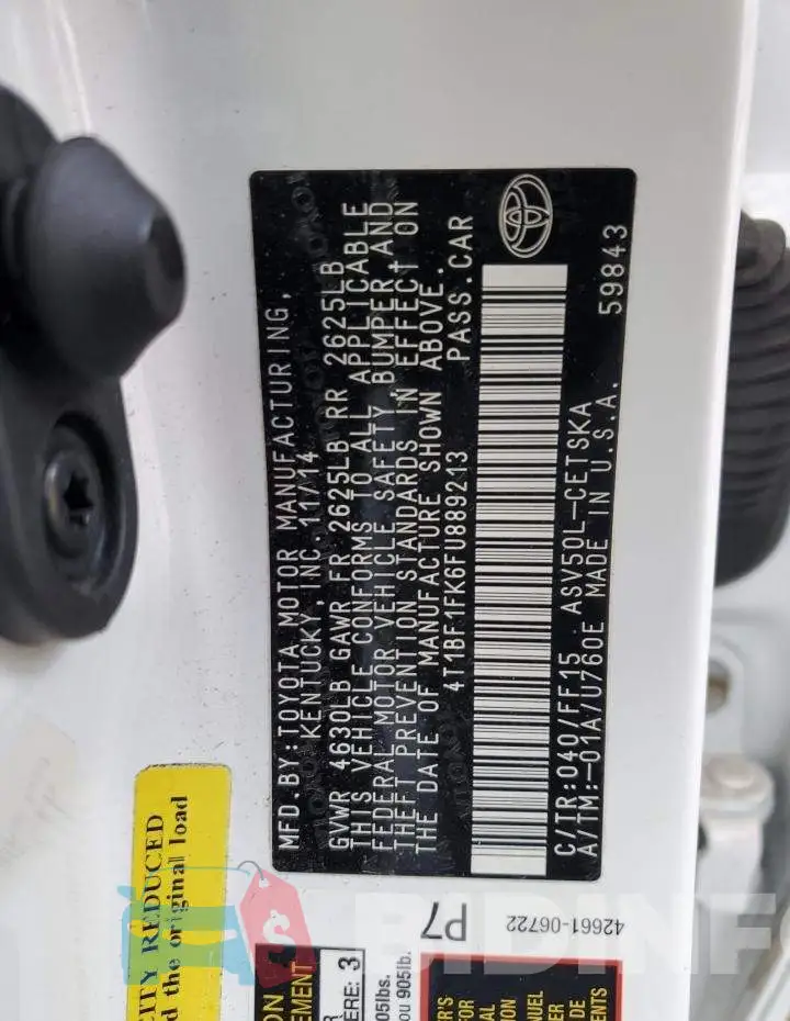 4T1BF1FK6FU889213 Photo# 12