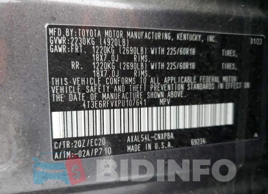 4T3E6RFVXPU107641 Photo# 13