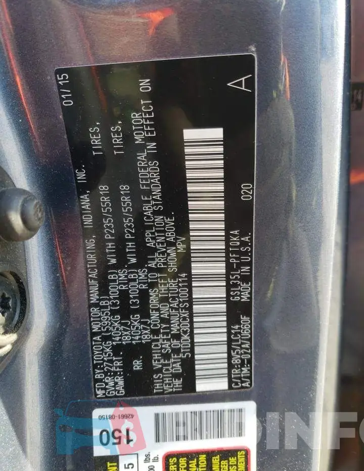 5TDDK3DCXFS100114 Photo# 13