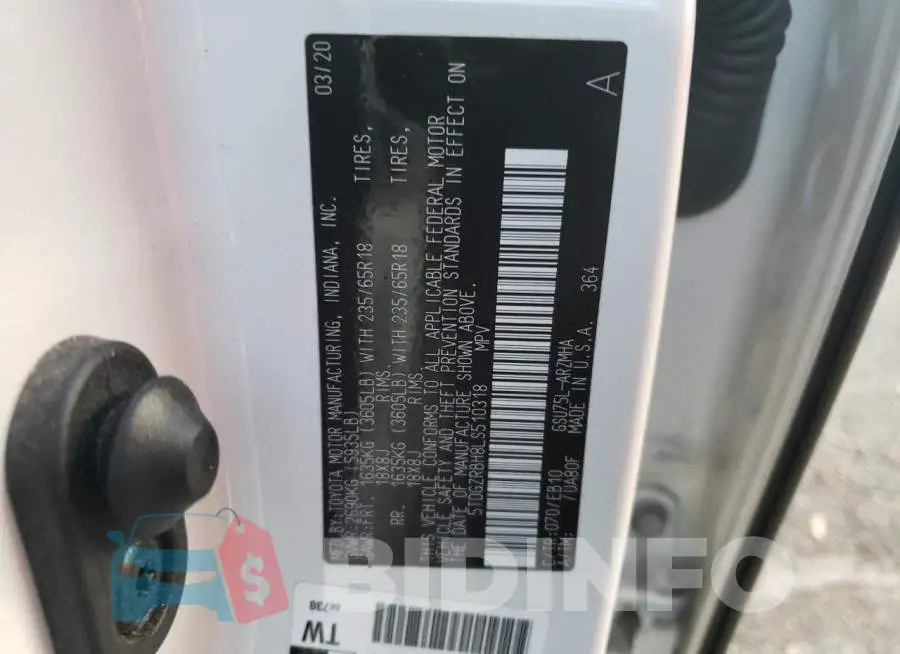 5TDGZRBH8LS510318 Photo# 12