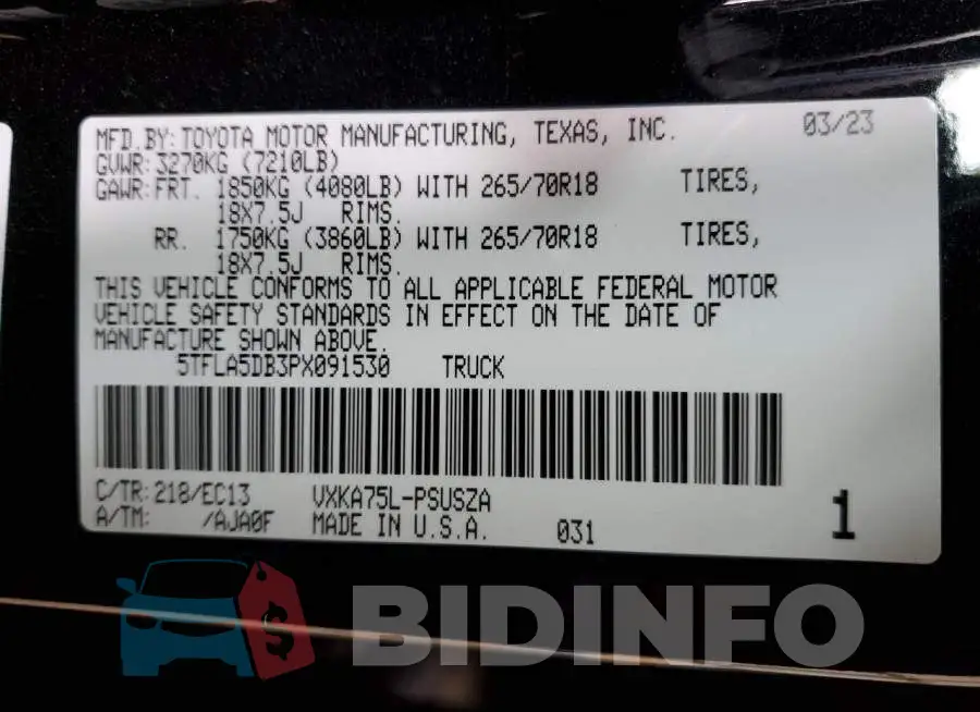 5TFLA5DB3PX091530 Photo# 12