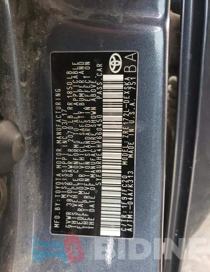 5YFBURHE4HP660450 Photo# 12