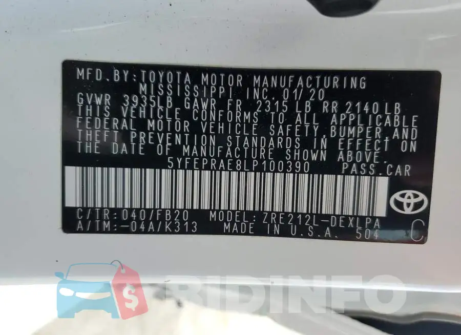 5YFEPRAE8LP100390 Photo# 12