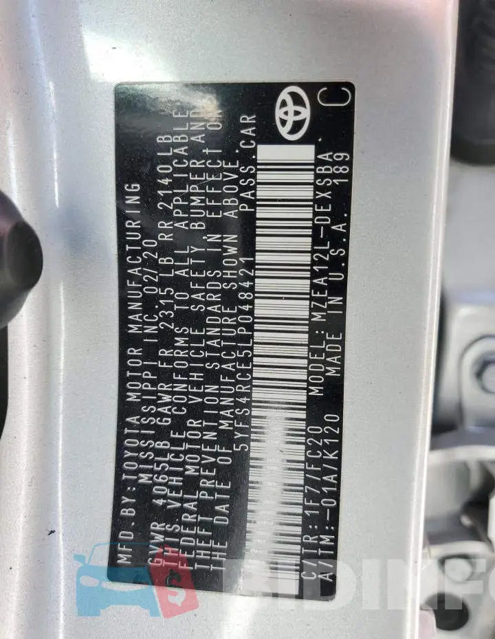 5YFS4RCE5LP048421 Photo# 12