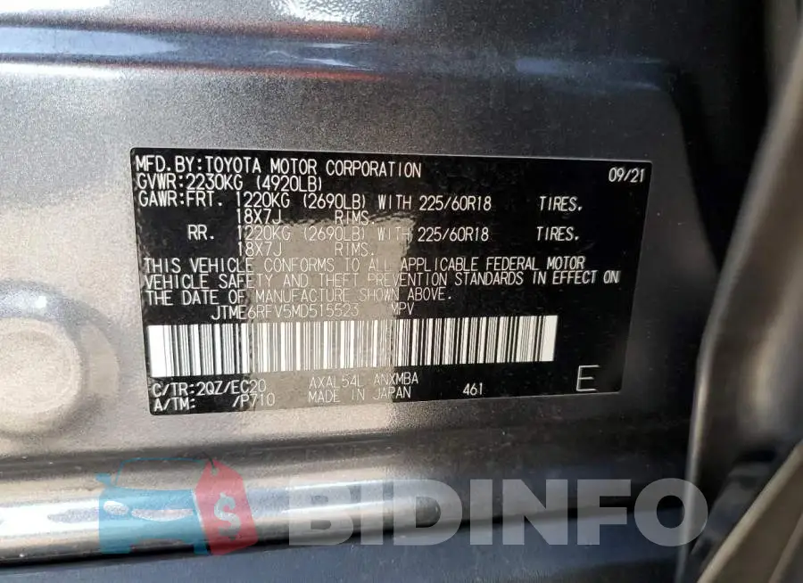 JTME6RFV5MD515523 Photo# 12