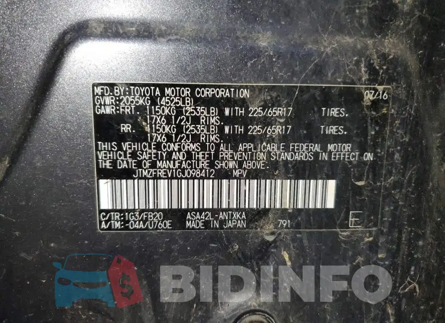 JTMZFREV1GJ098412 Photo# 13