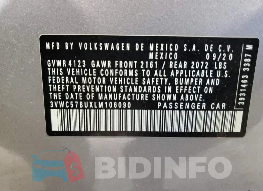 3VWC57BUXLM106090 Photo# 12