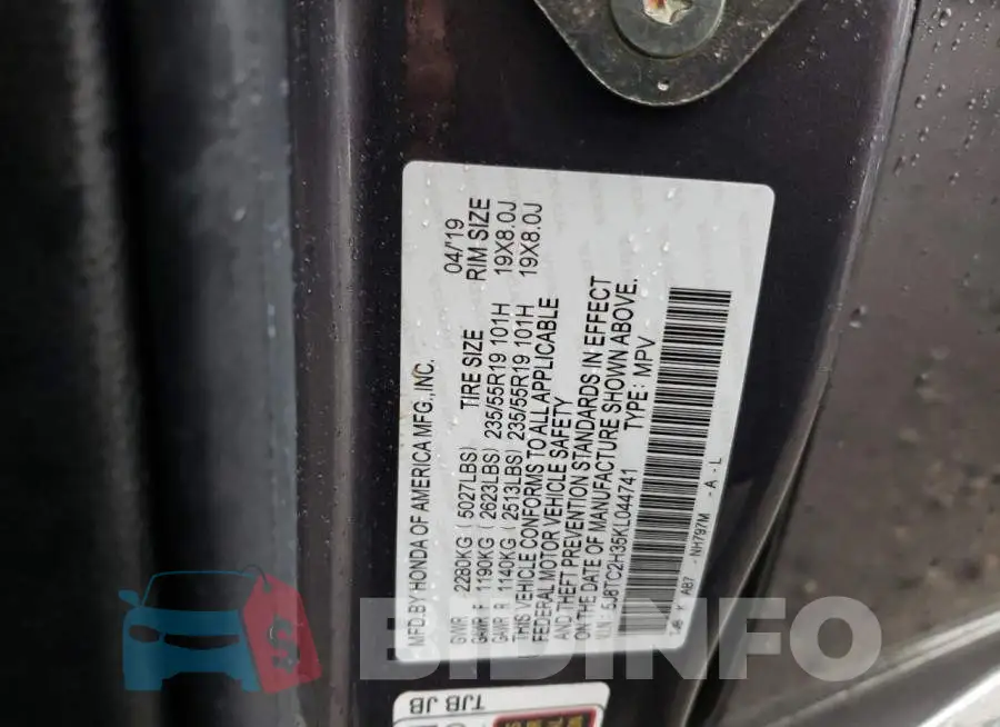 5J8TC2H35KL044741 Photo# 13