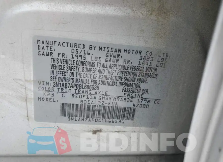 3N1AB7AP0GL666536 Photo# 13