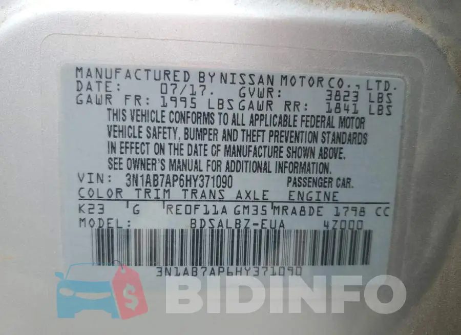 3N1AB7AP6HY371090 Photo# 12