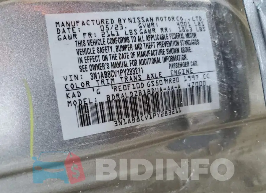 3N1AB8CV1PY283211 Photo# 12