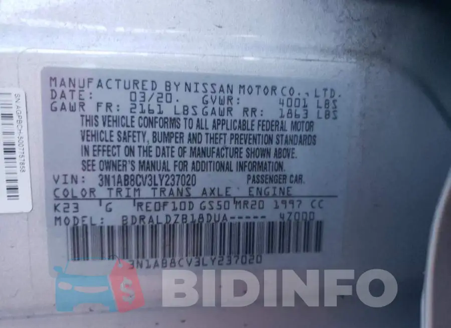 3N1AB8CV3LY237020 Photo# 13