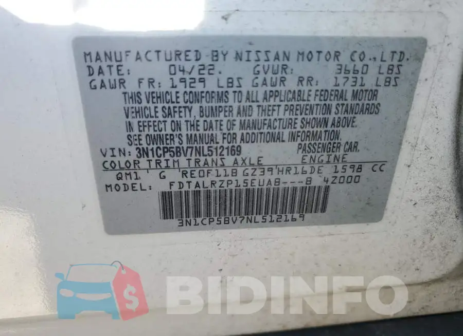 3N1CP5BV7NL512169 Photo# 12